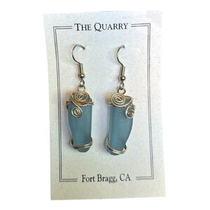 Sea Glass Wire-Wrapped Earrings – The Quarry, Fort Bragg CA